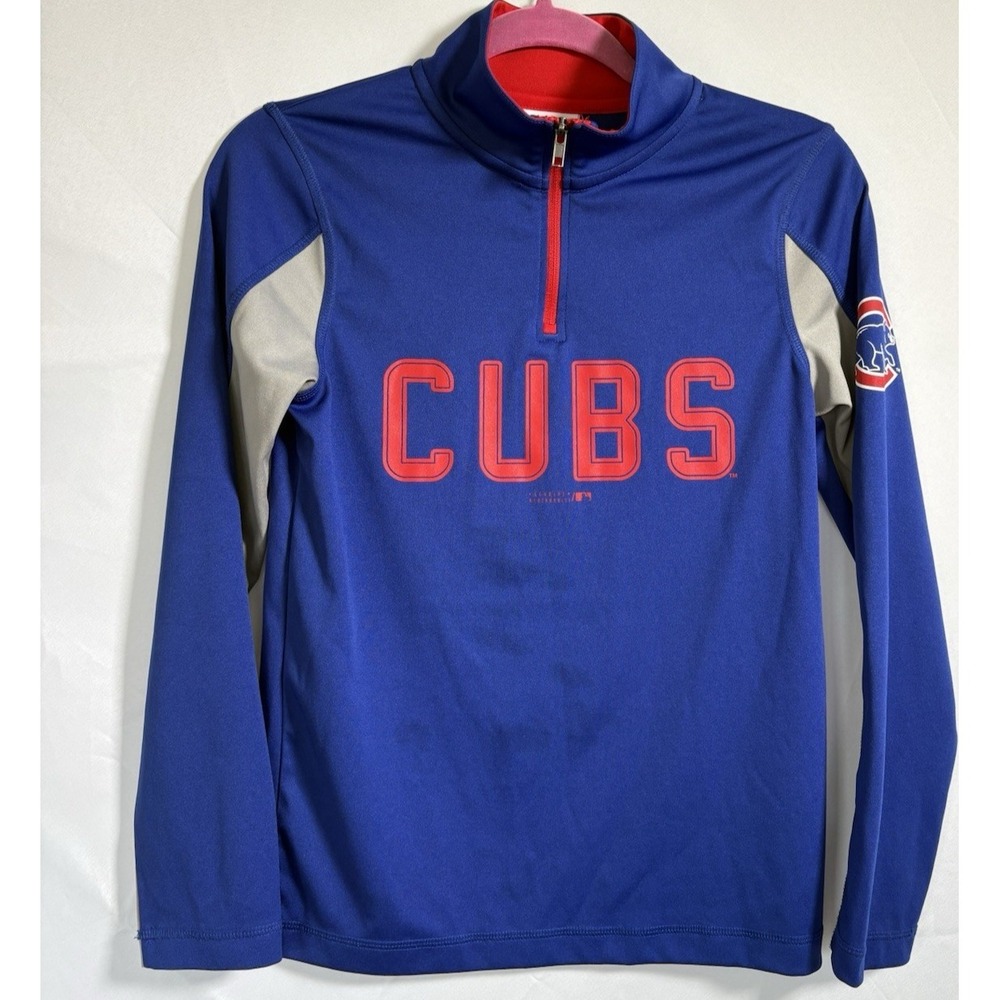 Team Athletics Youth Jersey‎ Size M 10-12 Chicago Cubs 1/4 Zip